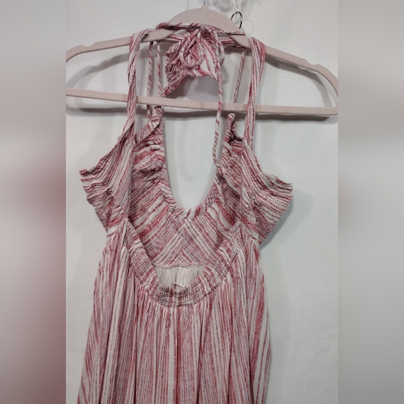 Free People Audrey Striped Halter Maxi Dress Women's S Pink Vacation Beach - Picture 7 of 10